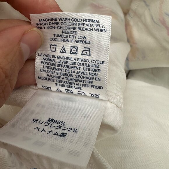 Womens White Shorts Lands End Mid Rise Swim Novelty Summer Pull On Elastic Sz 4 - Picture 6 of 8